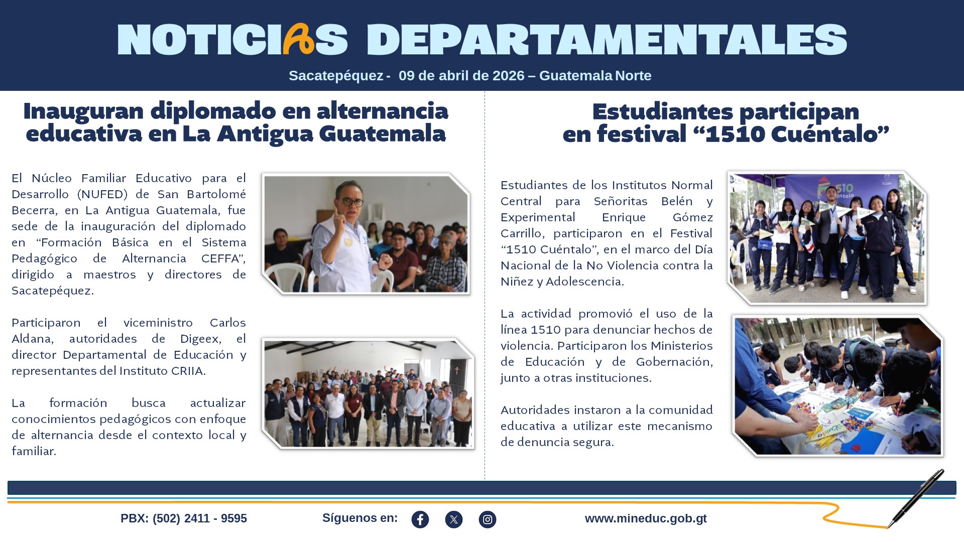 Noticias Departamentales Mineduc