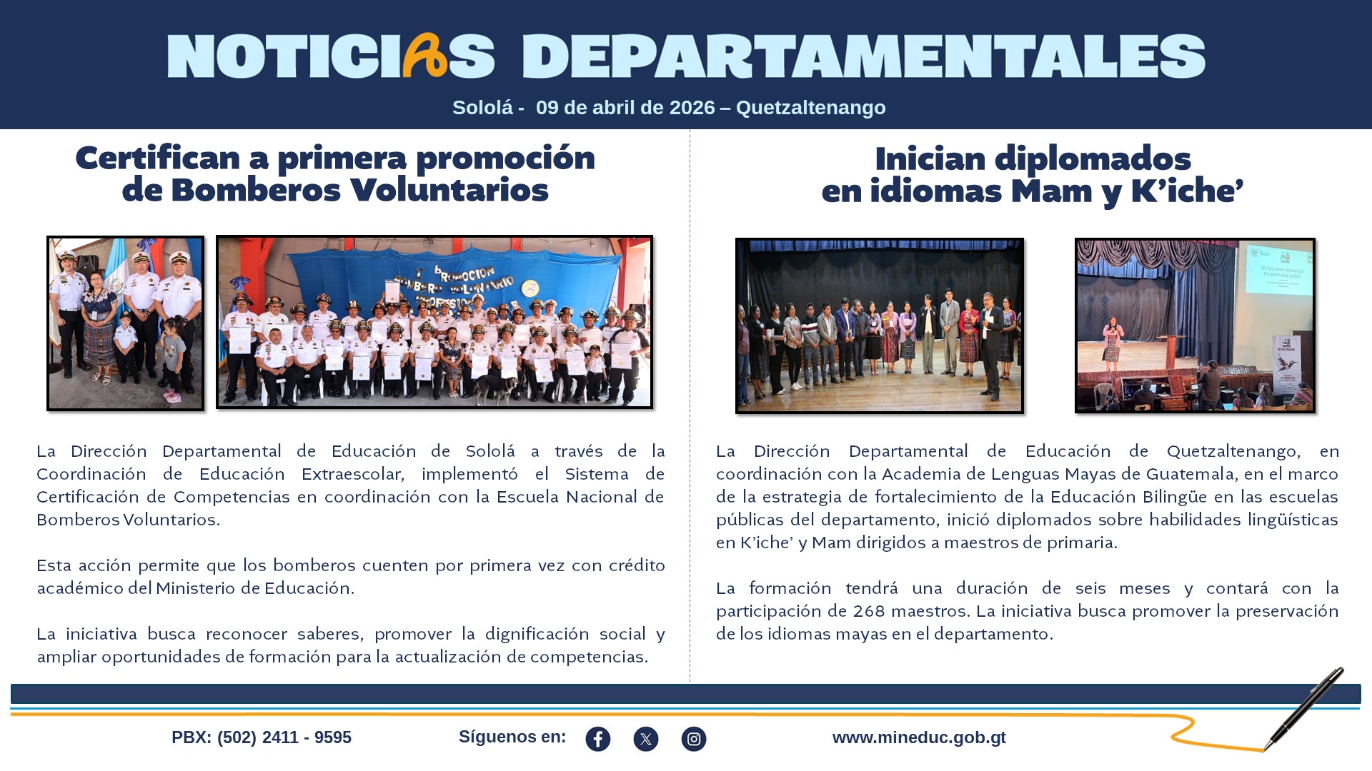 Noticias Departamentales Mineduc