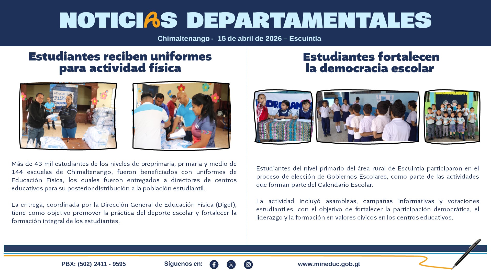 Noticias Departamentales Mineduc