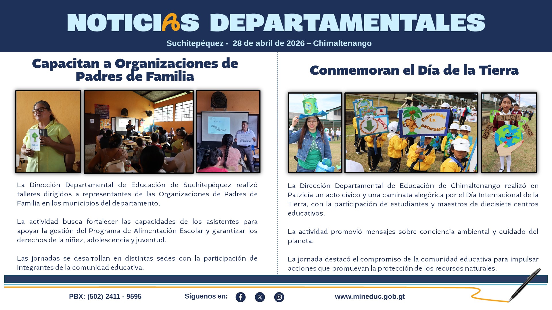 Noticias Departamentales Mineduc