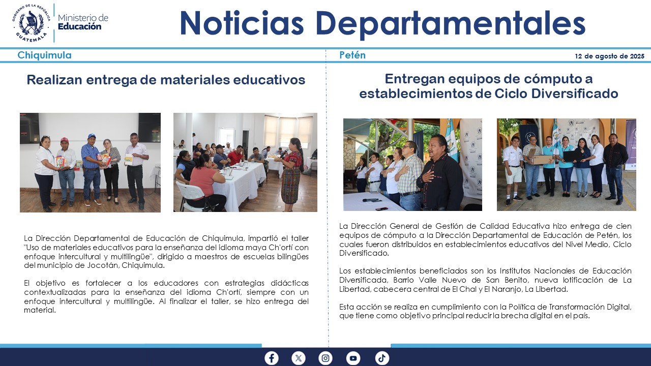 Noticias Departamentales Mineduc