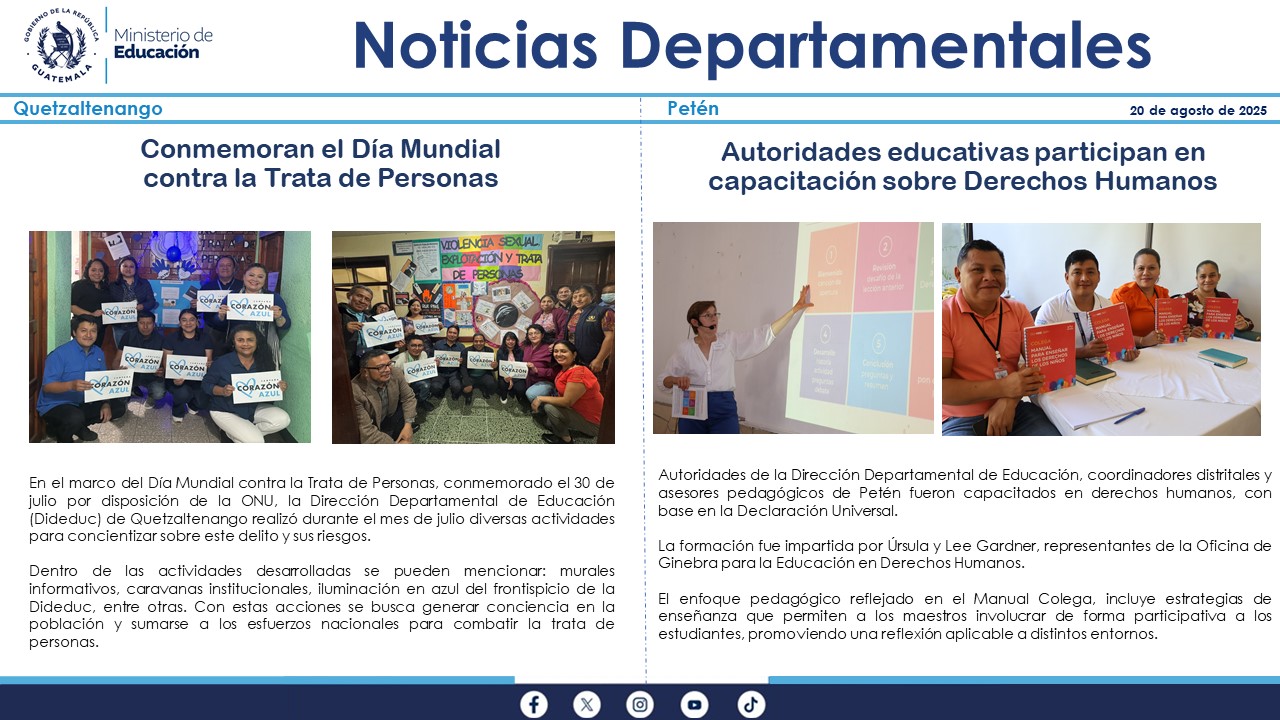 Noticias Departamentales Mineduc