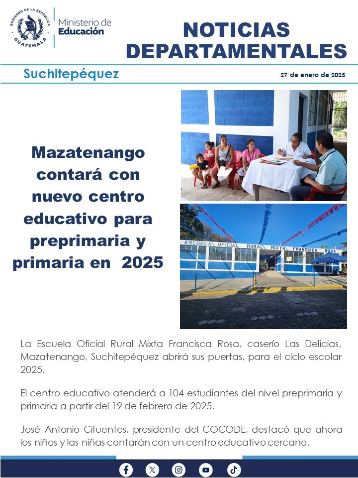 Noticias Departamentales Mineduc