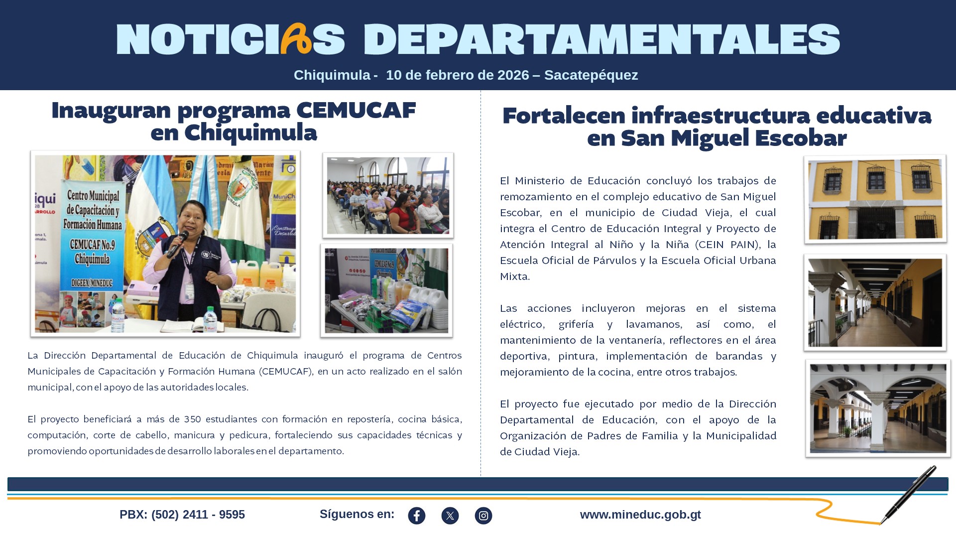 Noticias Departamentales Mineduc