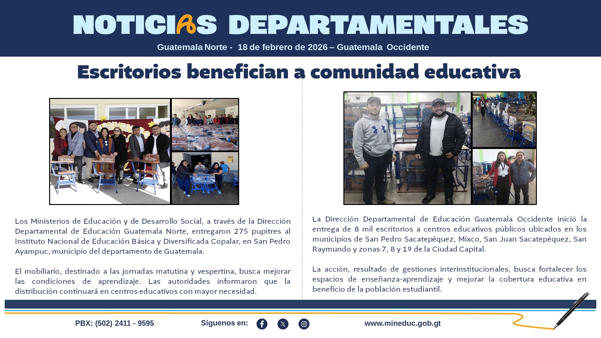 Noticias Departamentales Mineduc