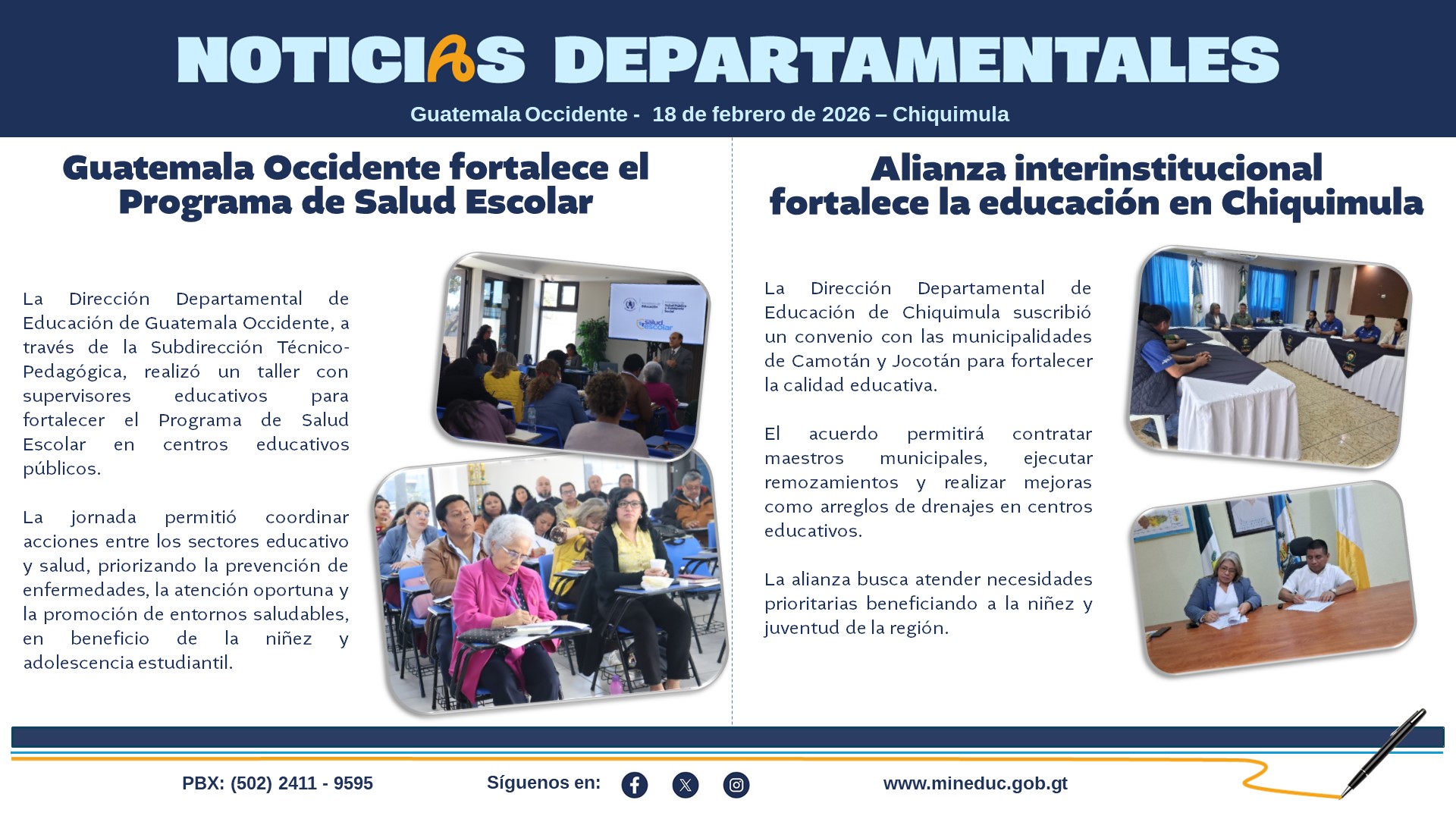 Noticias Departamentales Mineduc