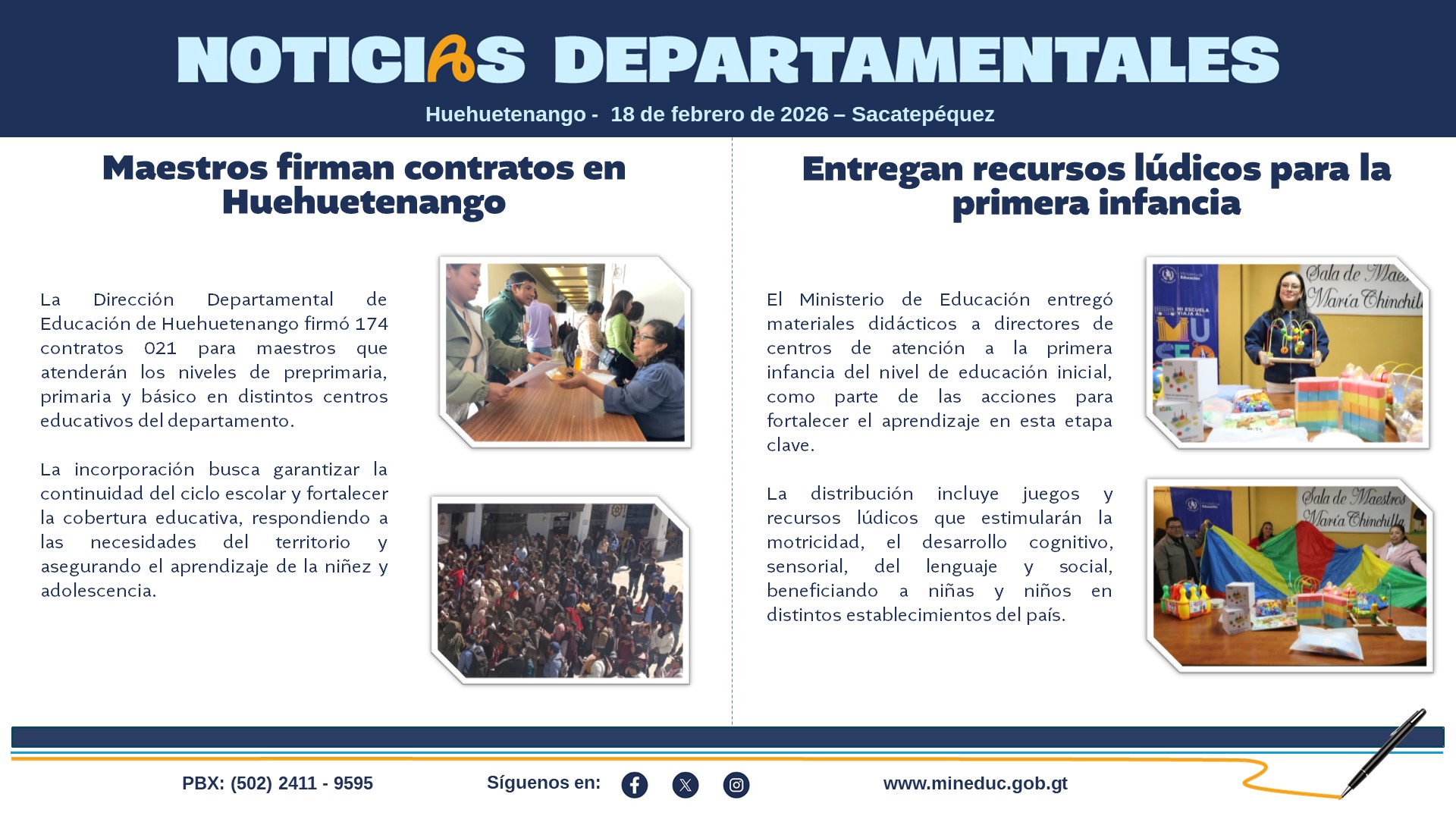 Noticias Departamentales Mineduc
