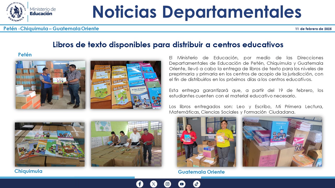 Noticias Departamentales Mineduc