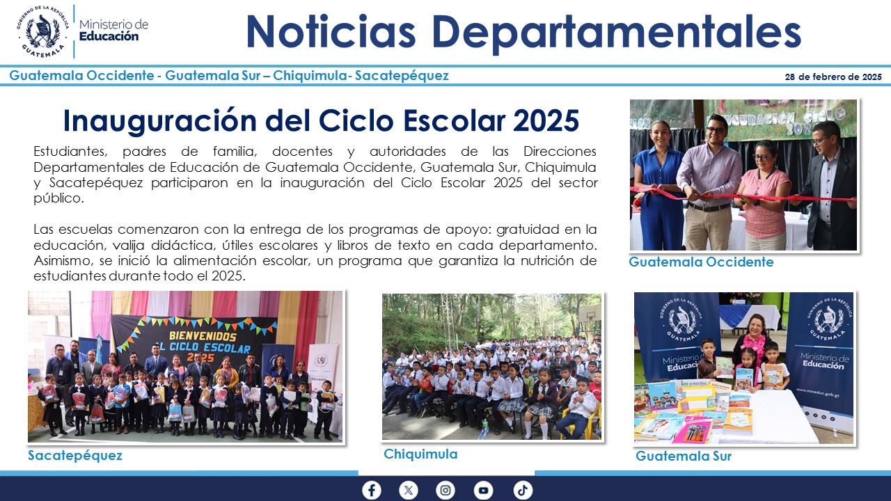 Noticias Departamentales Mineduc