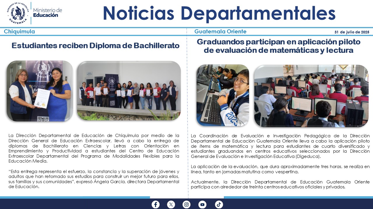 Noticias Departamentales Mineduc