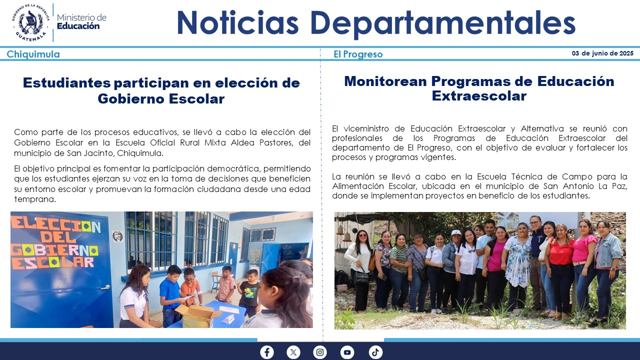 Noticias Departamentales Mineduc