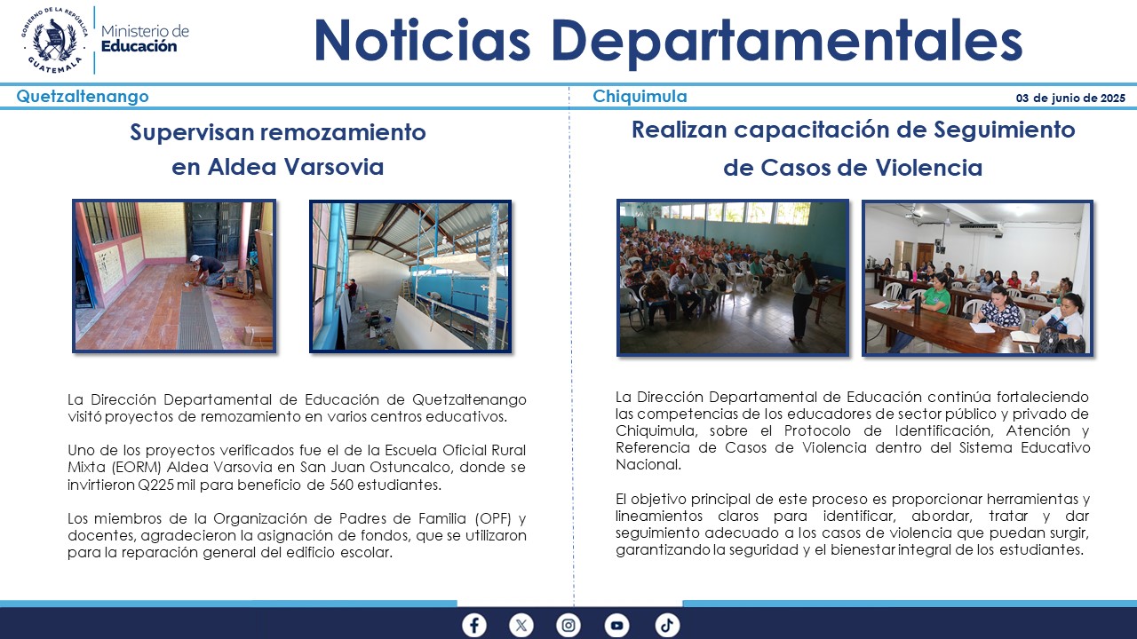 Noticias Departamentales Mineduc