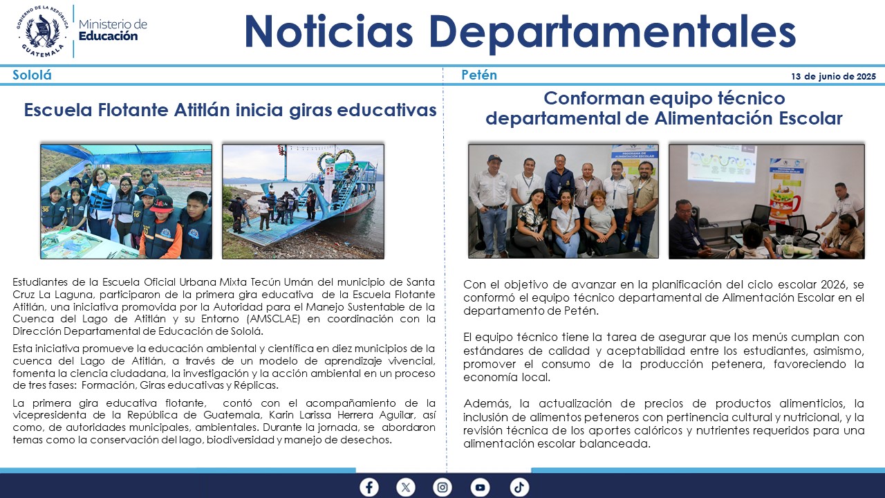 Noticias Departamentales Mineduc
