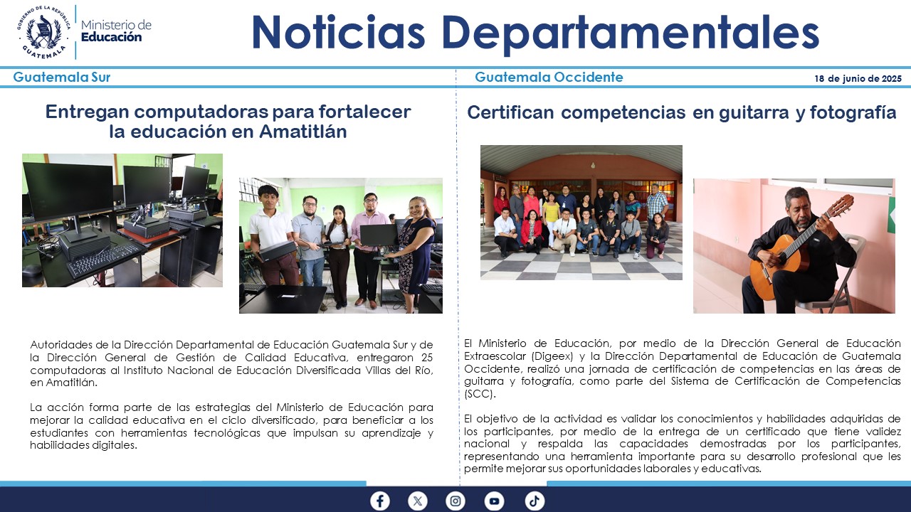 Noticias Departamentales Mineduc