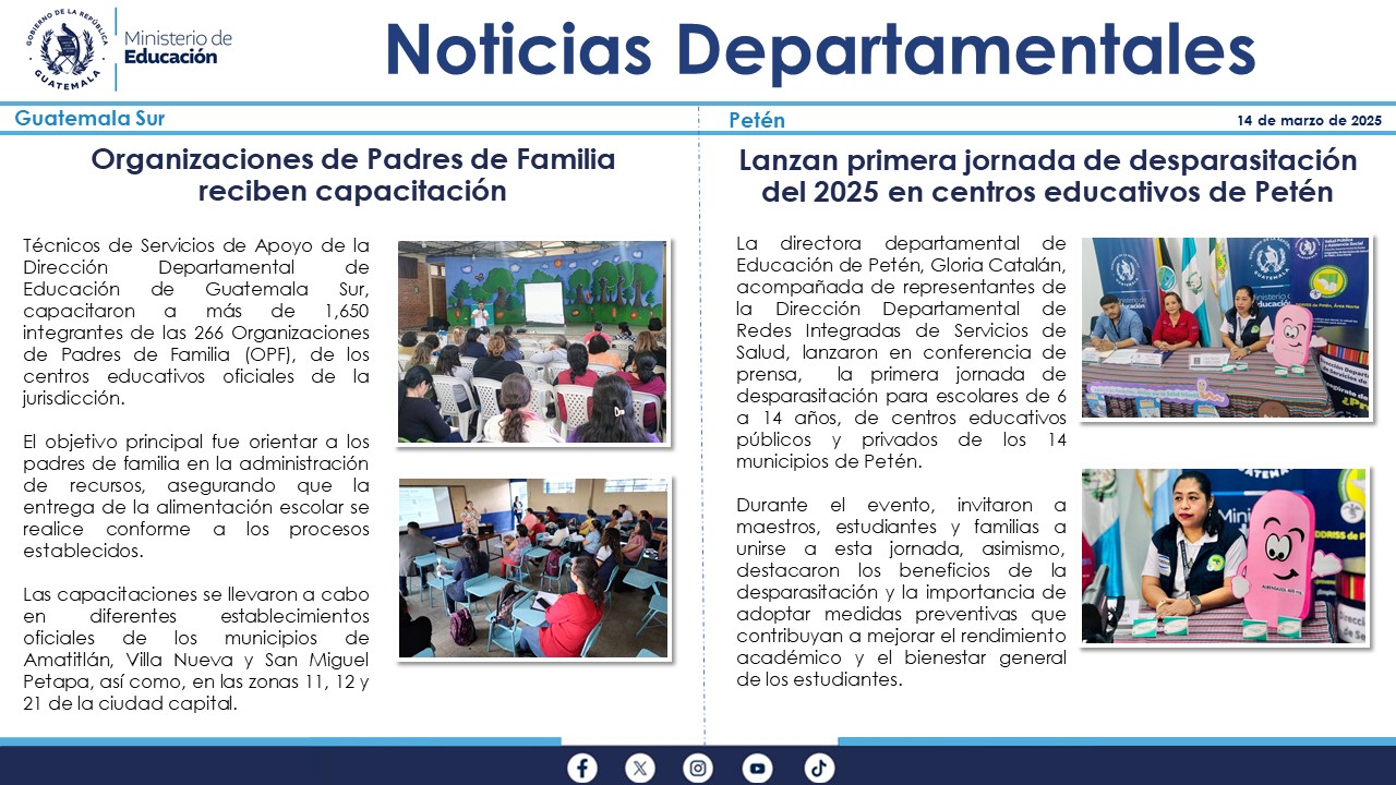 Noticias Departamentales Mineduc