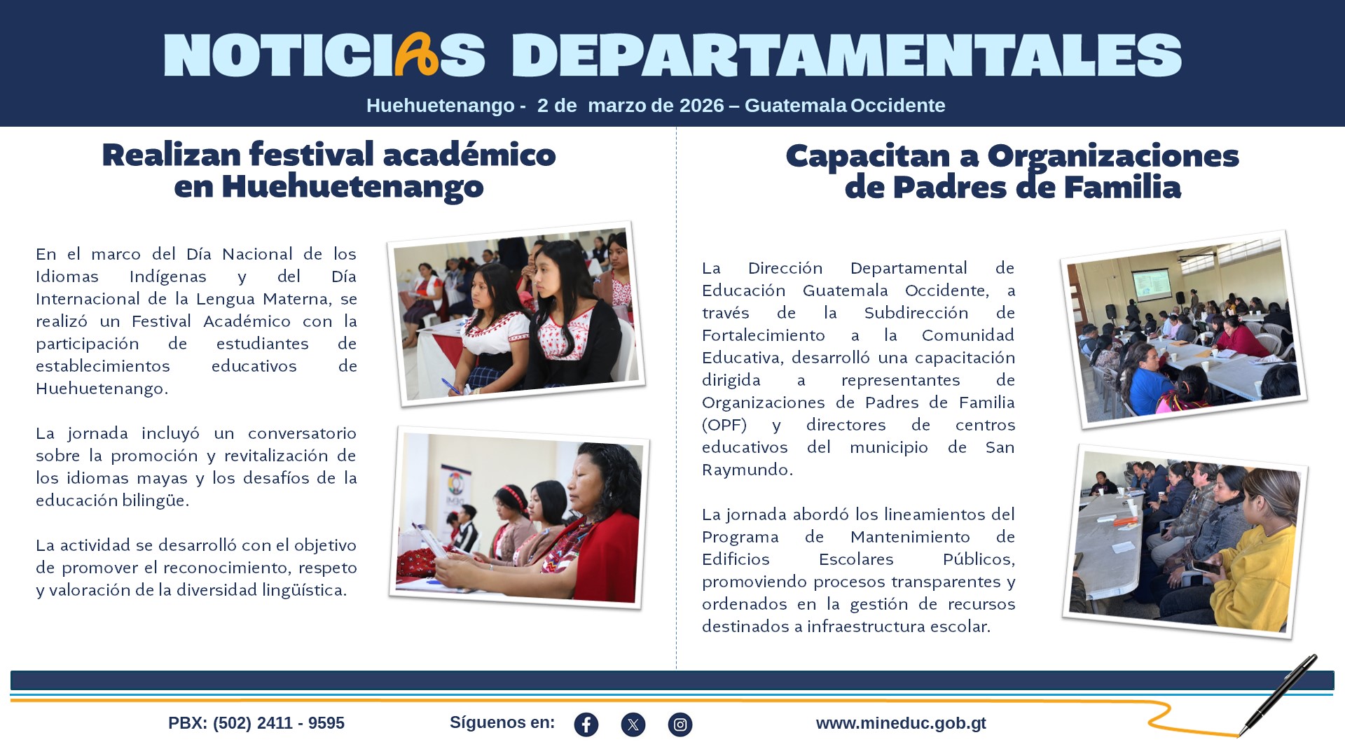 Noticias Departamentales Mineduc