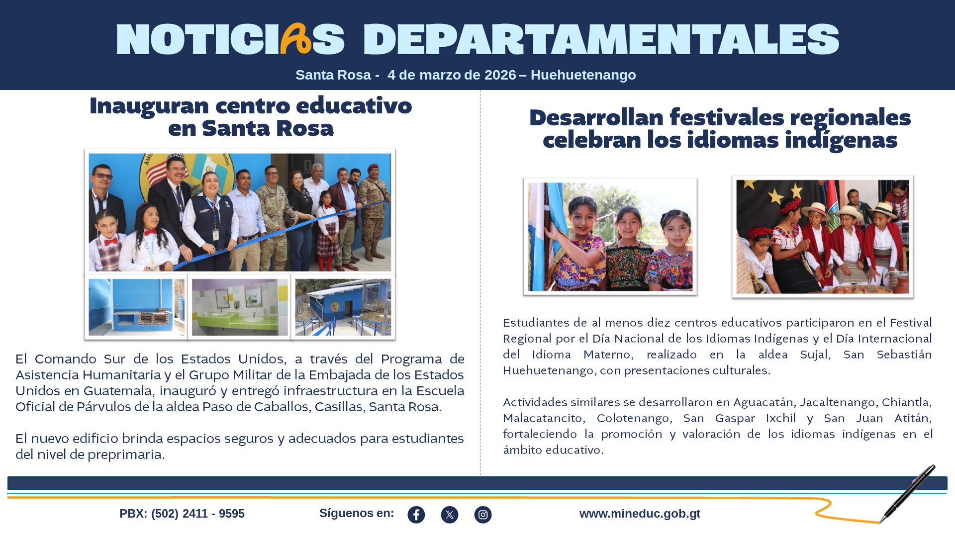 Noticias Departamentales Mineduc