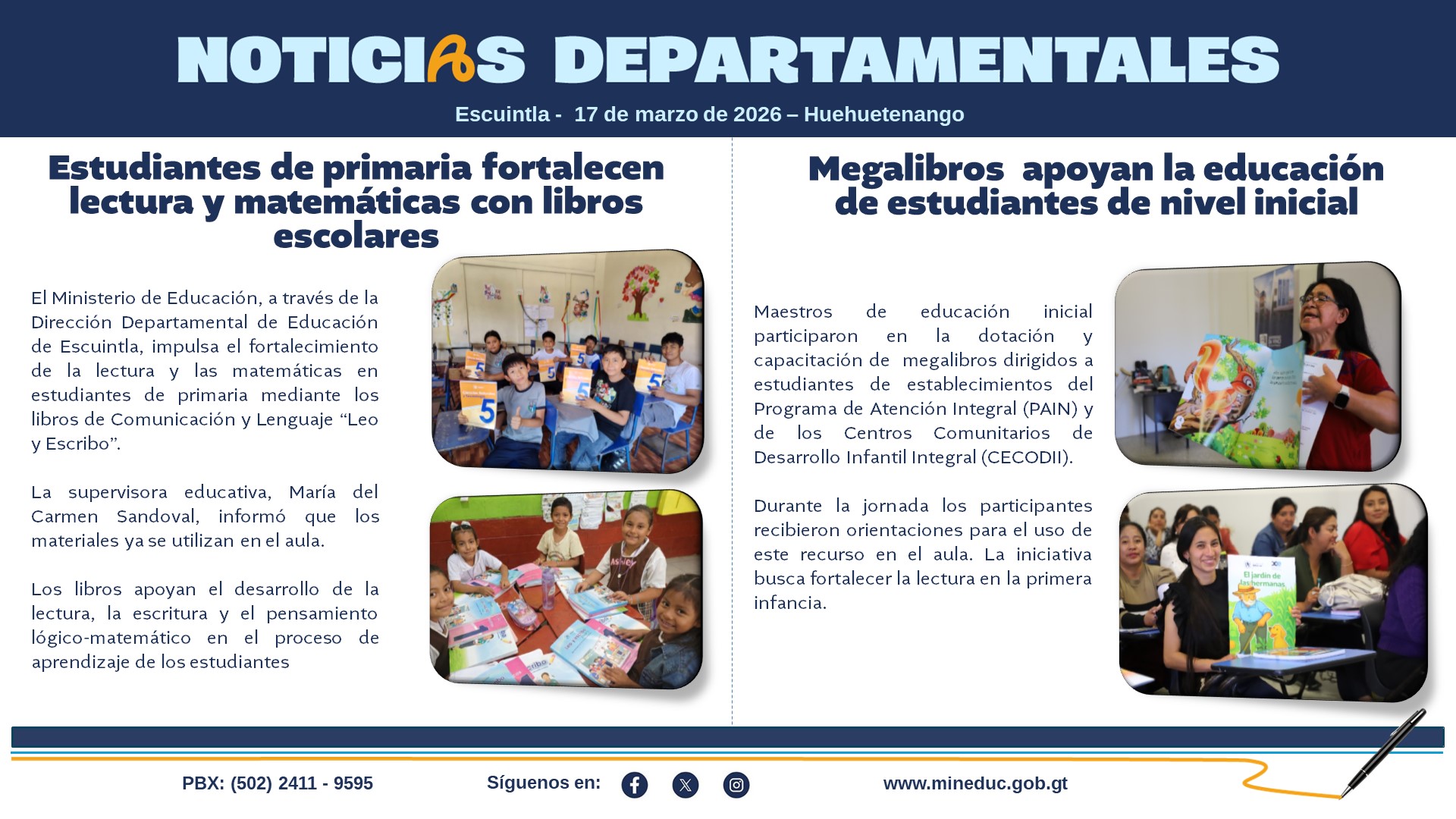 Noticias Departamentales Mineduc