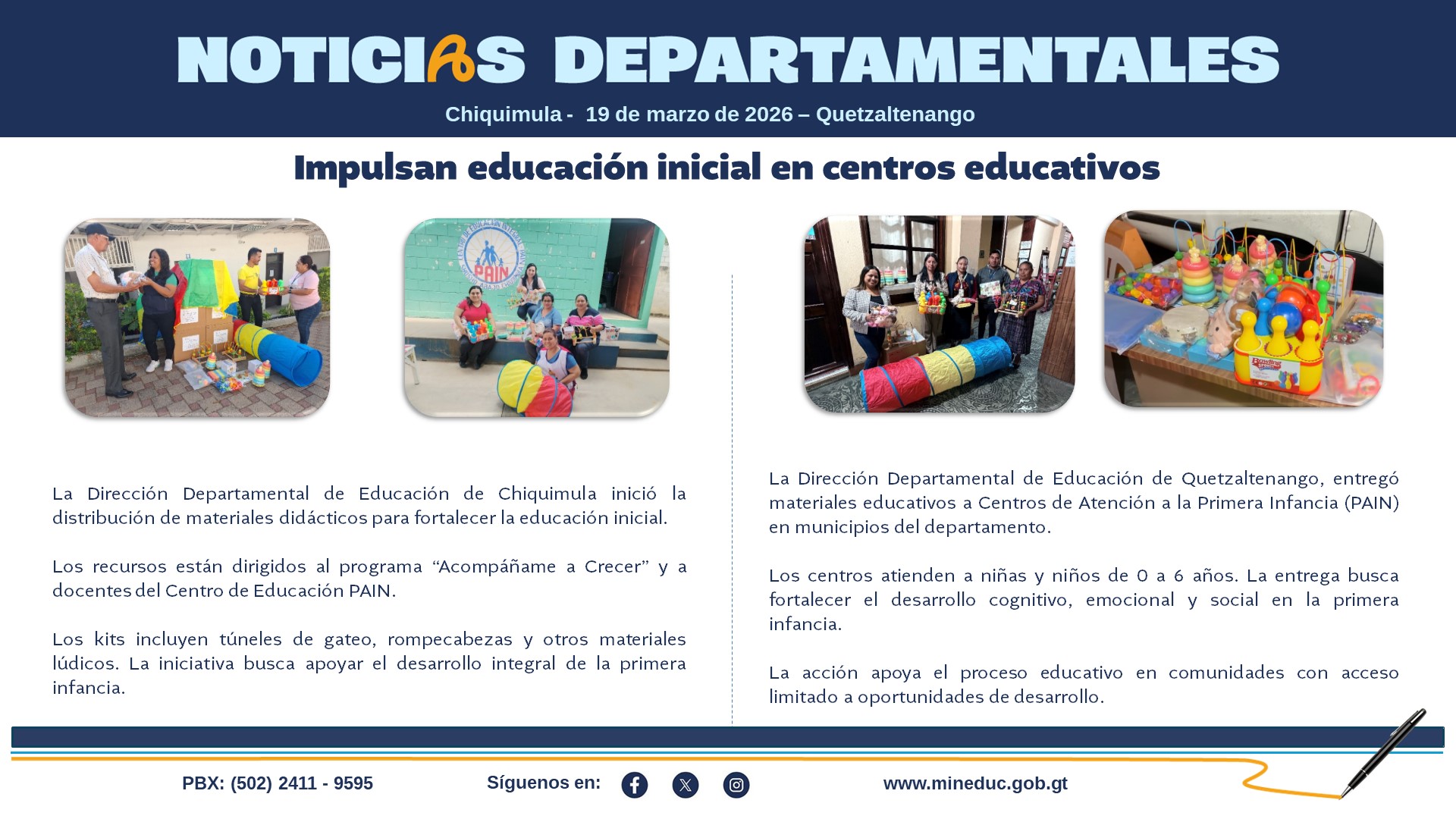 Noticias Departamentales Mineduc