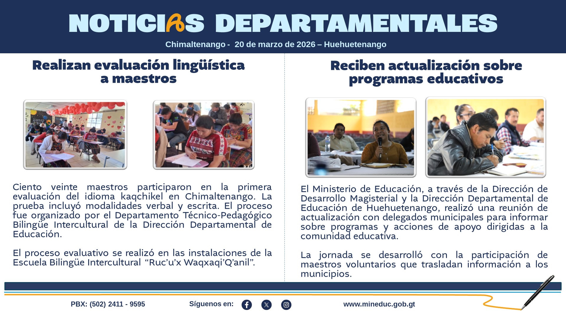 Noticias Departamentales Mineduc