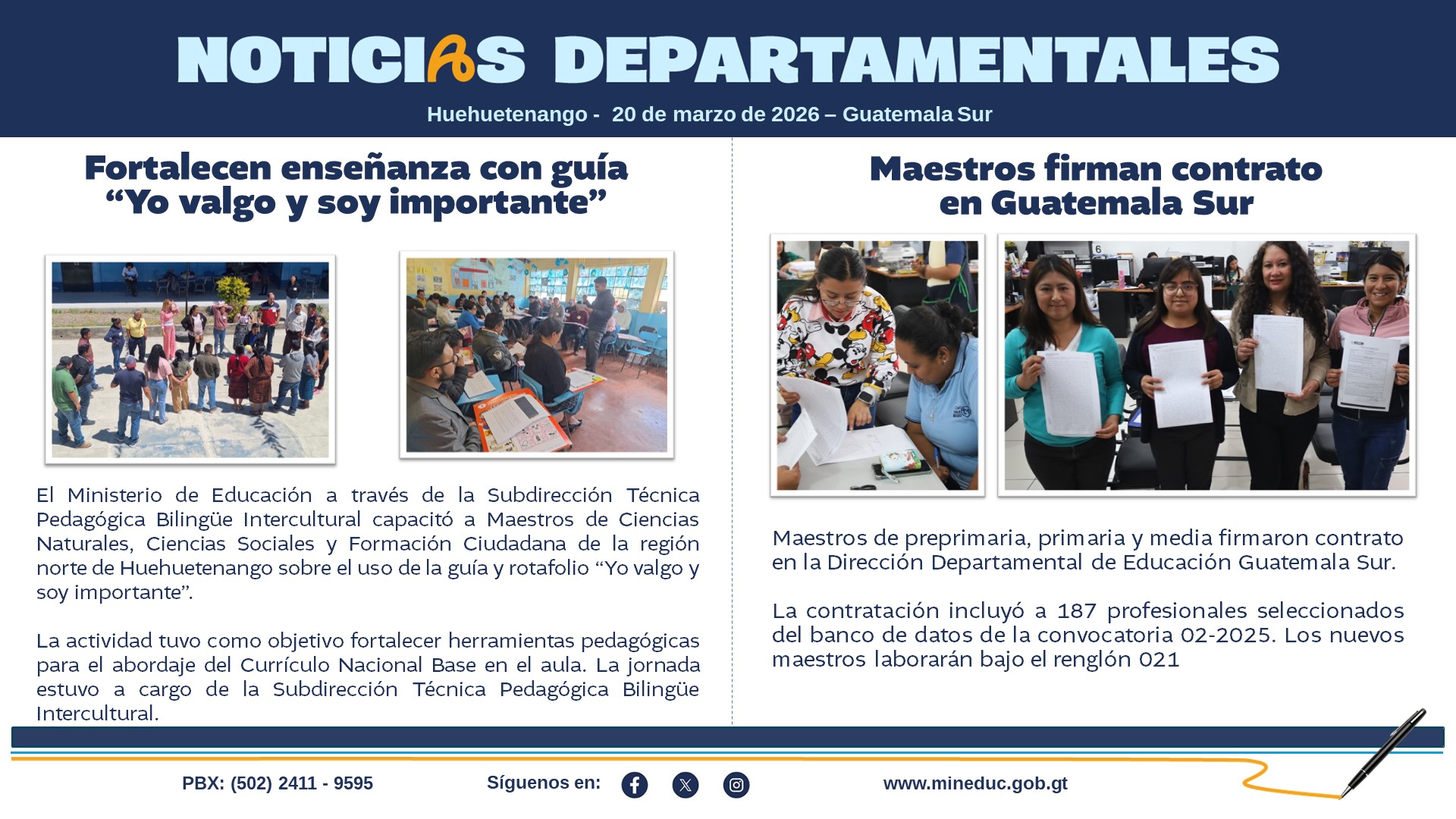 Noticias Departamentales Mineduc
