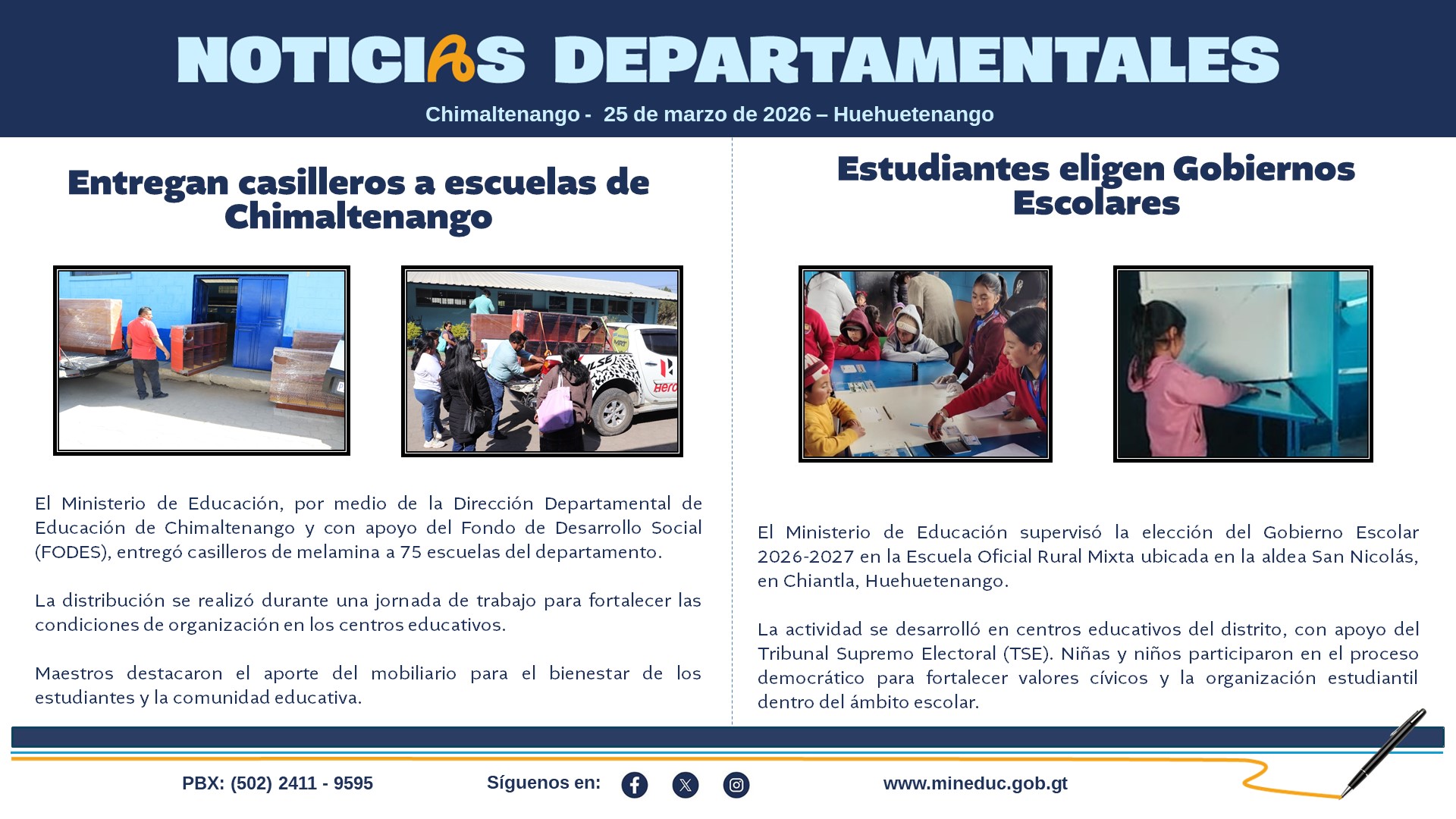Noticias Departamentales Mineduc