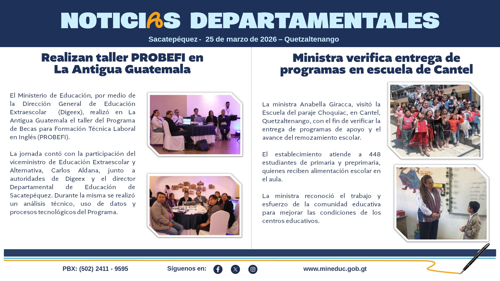 Noticias Departamentales Mineduc