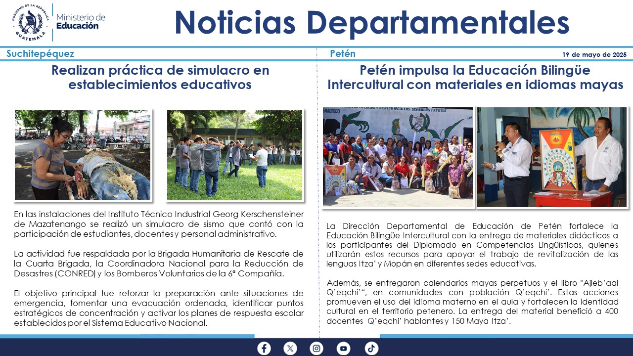 Noticias Departamentales Mineduc