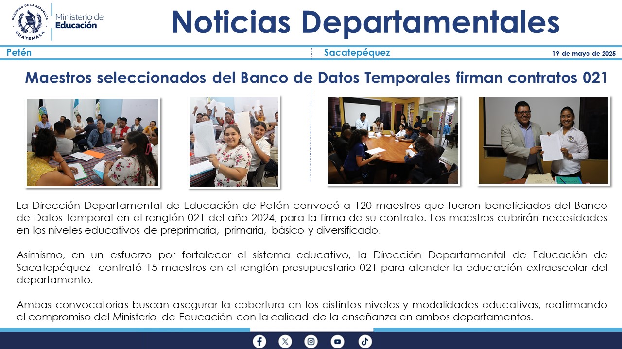 Noticias Departamentales Mineduc