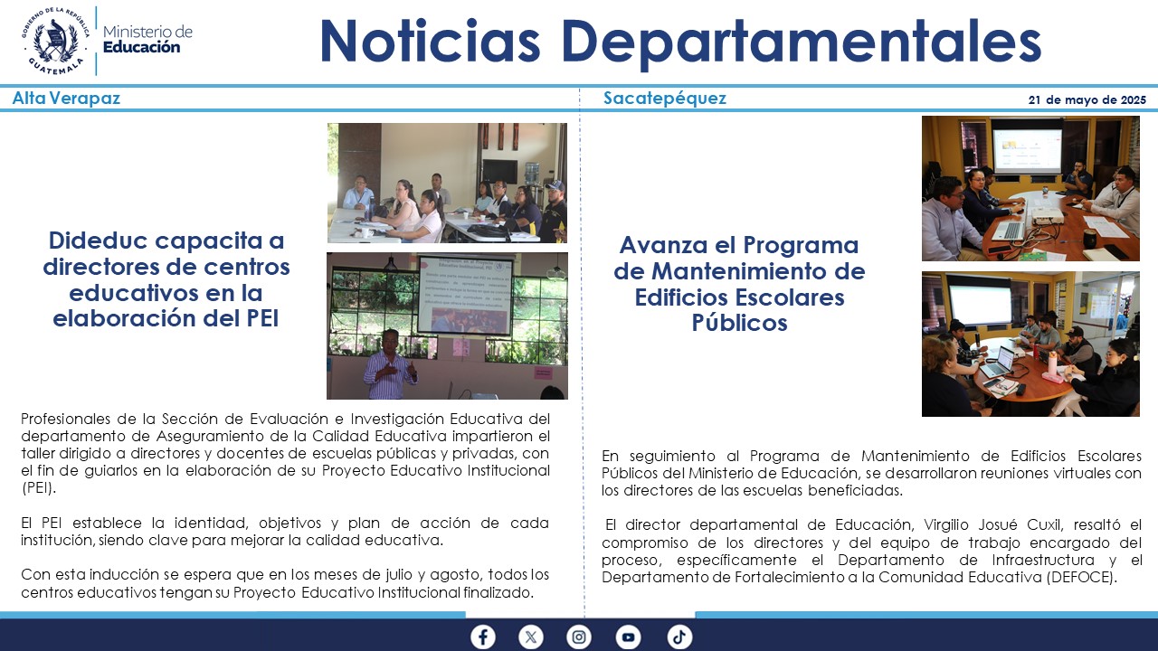 Noticias Departamentales Mineduc