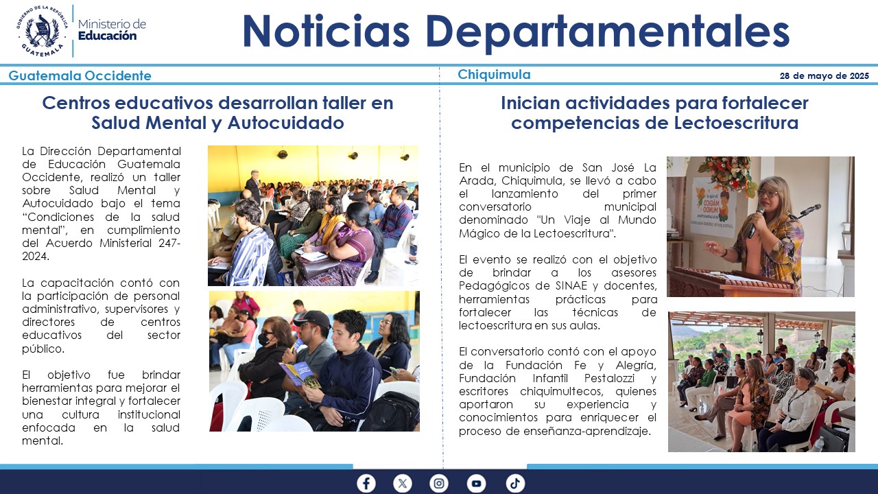 Noticias Departamentales Mineduc