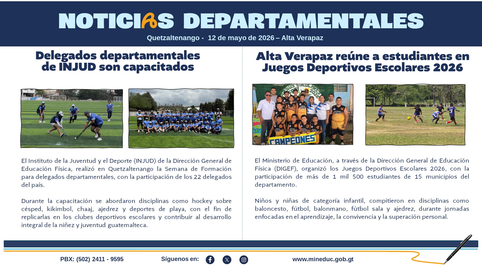 Noticias Departamentales Mineduc