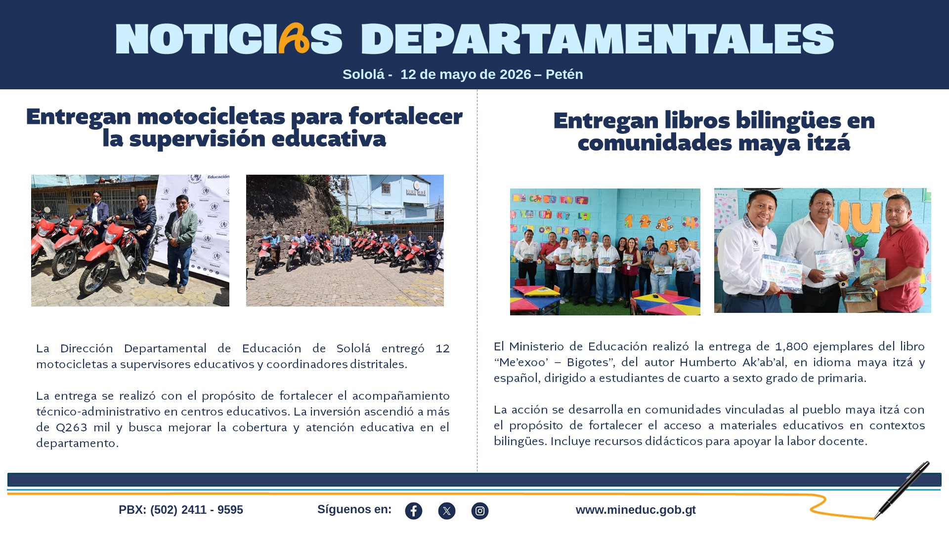 Noticias Departamentales Mineduc