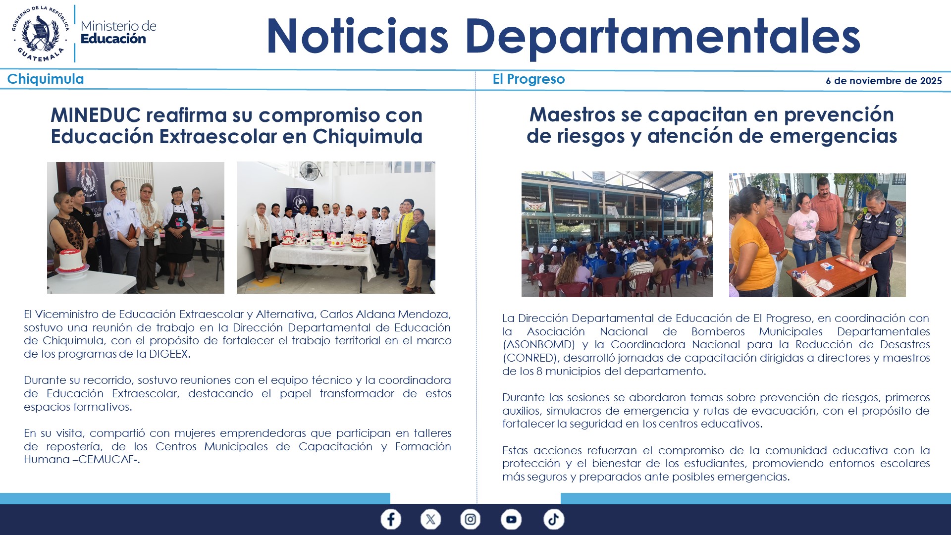 Noticias Departamentales Mineduc