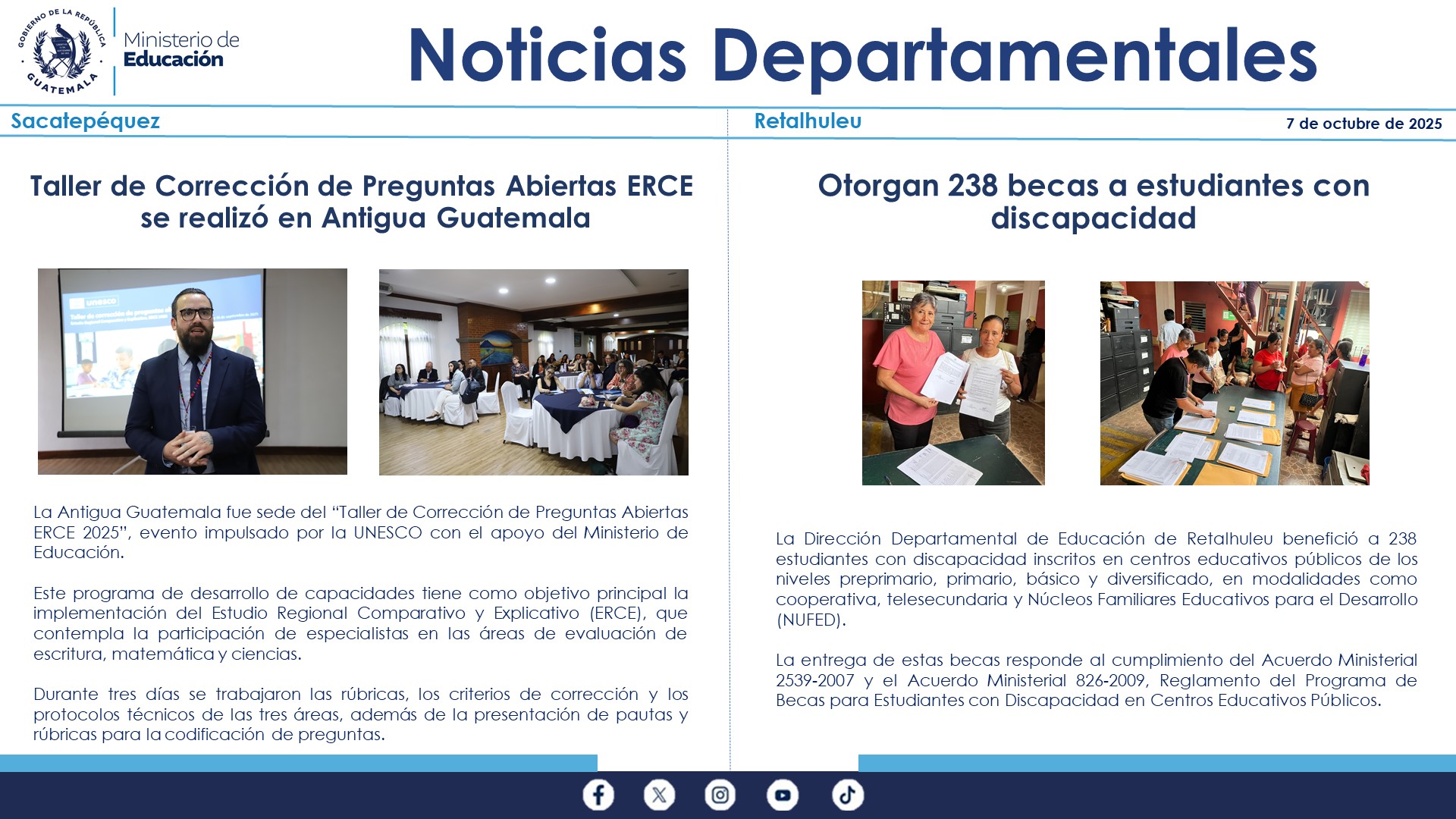 Noticias Departamentales Mineduc