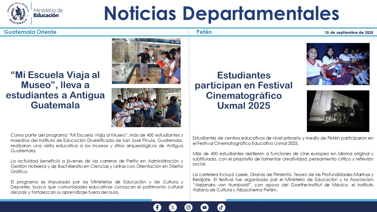 Noticias Departamentales Mineduc