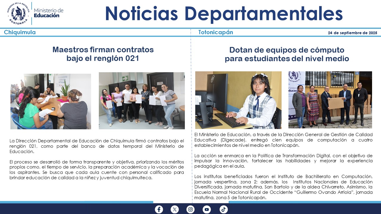Noticias Departamentales Mineduc
